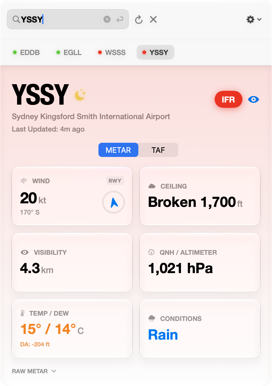 Sydney, IFR