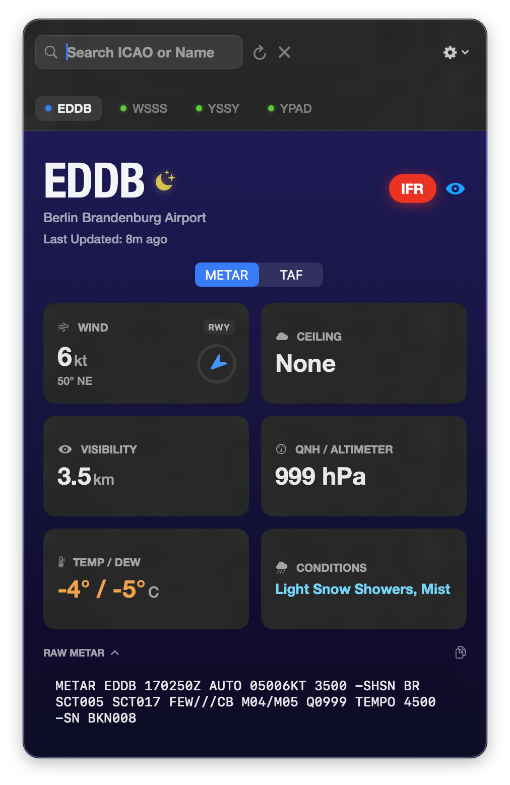 FlyCheck Main View - Berlin
